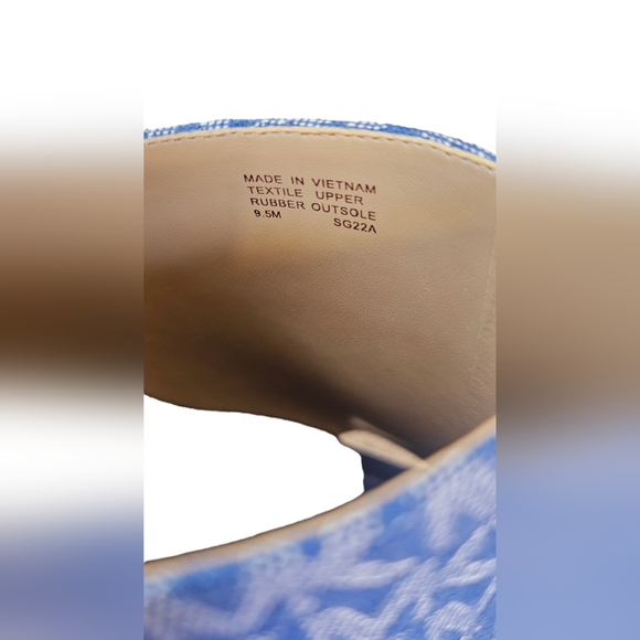 NWT Michael Kors Women's Dabney Platform Slide Sandals Denim Blue & Ivory SZ 9.5 - Picture 5 of 14